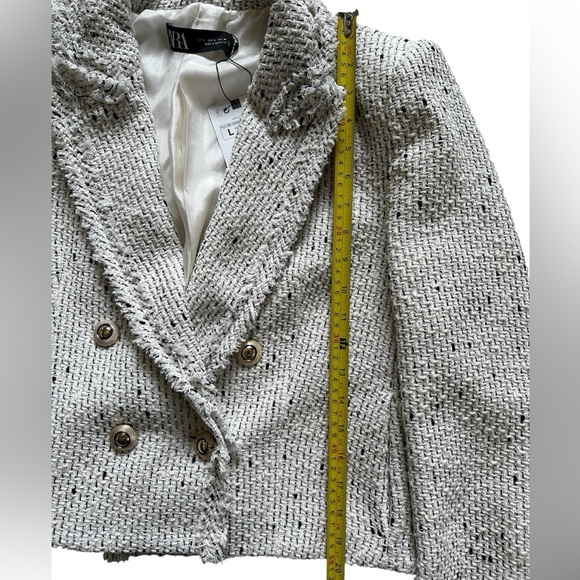 NWT Zara Textured Double-Breasted Blazer - Picture 8 of 12